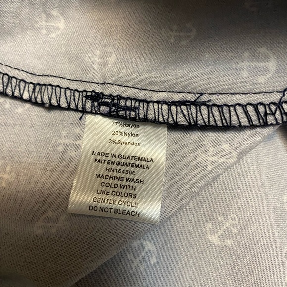 Kate Park Women’s Stretch Pull-On Shorts Navy Blue White Anchor Size 2X NWT - Picture 4 of 7